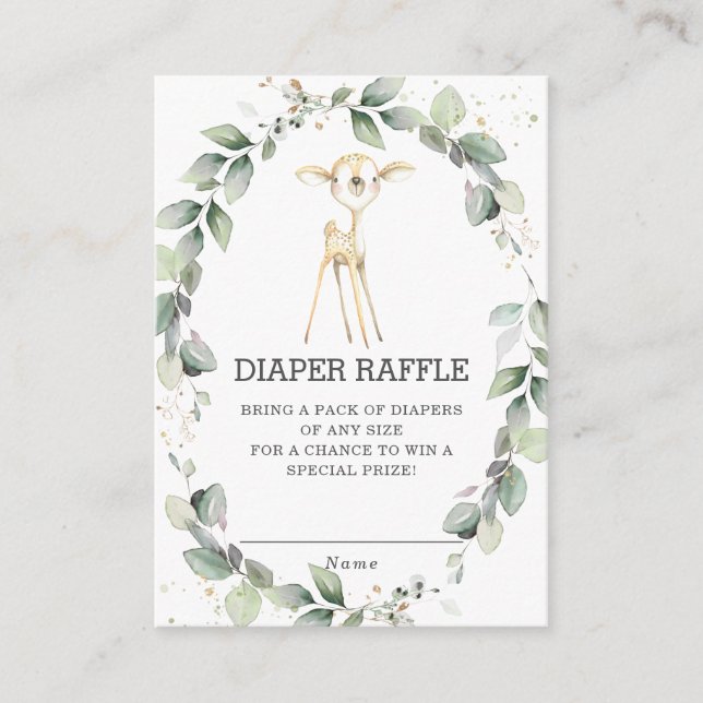 Carte D'accompagnement Bois Animal Cerf Verdure Wreath Déchets Raffin (Devant)