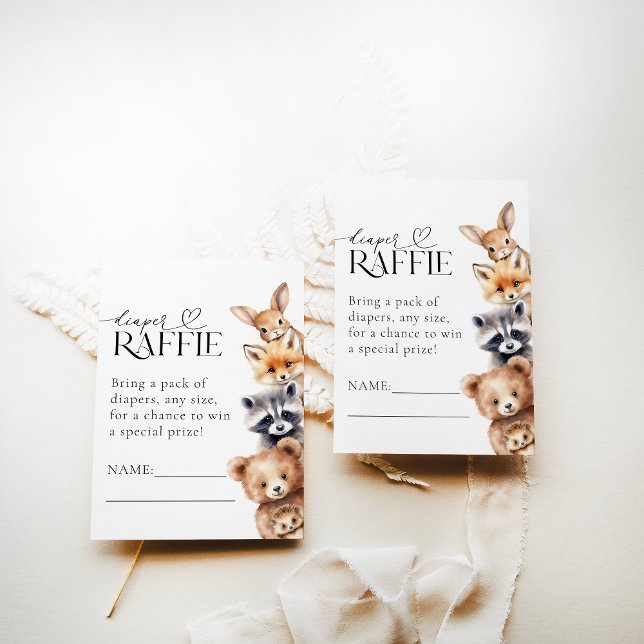 Carte D'accompagnement Bois Animaux Baby showers modernes Brouille (Créateur téléchargé)