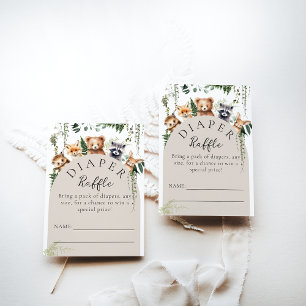 Carte D'accompagnement Bois Animaux Baby showers modernes Brouille