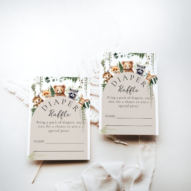 Carte D'accompagnement Bois Animaux Baby showers modernes Brouille (Créateur téléchargé)