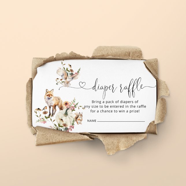 Carte D'accompagnement Bois Animaux Citrouilles Baby shower d'automne Moi (Créateur téléchargé)