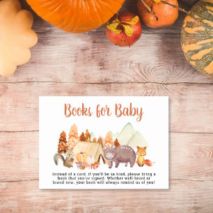 Carte D'accompagnement Bois Animaux D'Automne Livres Pour Baby shower