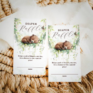 Carte D'accompagnement Bois Animaux Végétation Bébé Garçon Douche couche