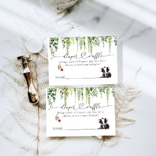 Carte D'accompagnement Bois Animaux Végétation Champignons Baby shower