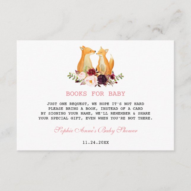 Carte D'accompagnement Bois Aquarelle Renverse Le Baby shower Floral (Devant)