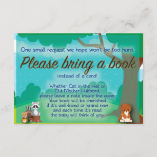 Carte D'accompagnement Bois Baby shower Livre Demande & Souhaits Insérer