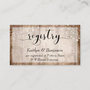 Carte D'accompagnement Bois Brown rustique pâle avec lumières, registre M