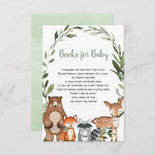 Carte D'accompagnement Bois de verdure animaux réserver demander baby sho