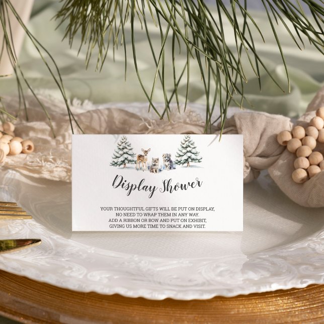 Carte D'accompagnement Bois d'hiver Bébé Animaux|White Display Show (Créateur téléchargé)