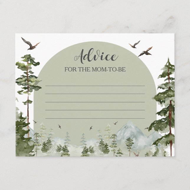 Carte D'accompagnement Bois Pine Tree Forest Mountain Conseils pour maman (Devant)
