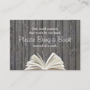 Carte D'accompagnement Bois rustique Apporter un Baby shower de livre Ins