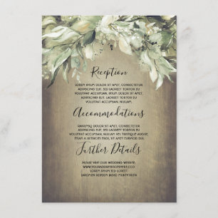 Carte D'accompagnement Bois rustique et verdure Information du Mariage