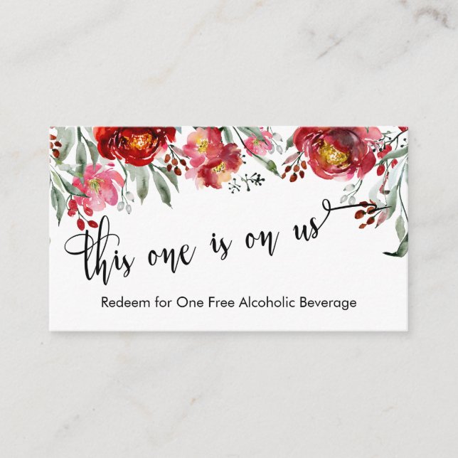 Carte D'accompagnement Boissons florales rouges de Bourgogne Boissons Boî (Devant)