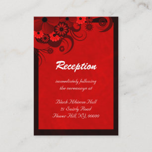 Carte D'accompagnement Boîtes d'accueil pour mariage Floral Dark Red Goth