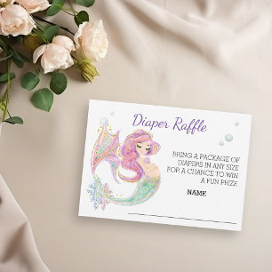 Carte D'accompagnement Boîtes d'aquarelle Mermaid pour Baby shower