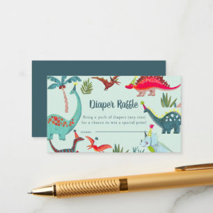 Carte D'accompagnement Boîtier à Baby shower Dinosaure bleu