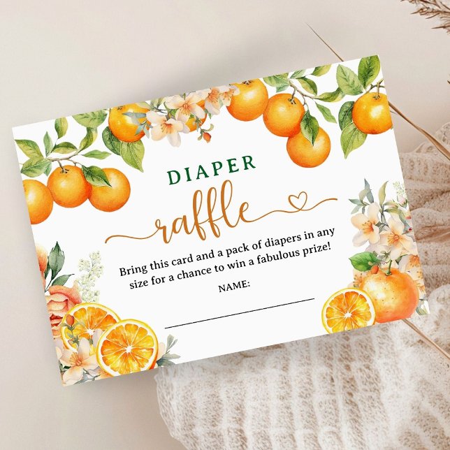 Carte D'accompagnement Boîtier à roulettes de Baby shower orange Citrus (Créateur téléchargé)