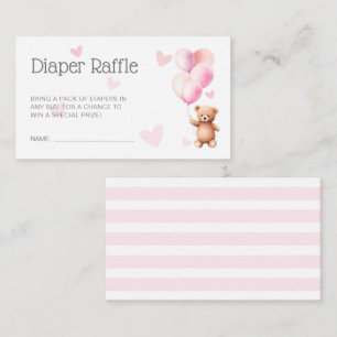 Carte D'accompagnement Boîtier à roulettes pour Baby shower à ours rose m