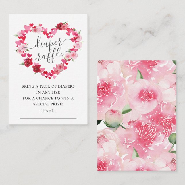 Carte D'accompagnement Boîtier à roulettes pour Baby shower amoureux (Devant / Derrière)