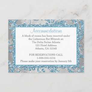 Carte D'accompagnement Boîtier Bat mitzvah Winter Wonderland 2