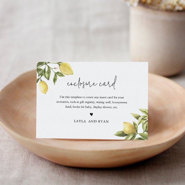 Carte D'accompagnement Boîtier CITRON Citron CITRON 5 po x 3,5 po (Créateur téléchargé)