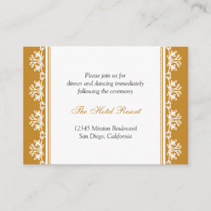 Carte D'accompagnement Boîtier d'accueil de mariage en filigre marron écr
