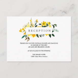 Carte D'accompagnement Boîtier d'accueil pour mariages à fleurs jaunes vi