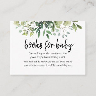 Carte D'accompagnement Boîtier de Baby shower de demande de livre vert