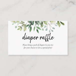 Carte D'accompagnement Boîtier de Baby shower de tombola à couches vertes