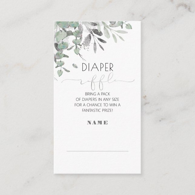 Carte D'accompagnement Boîtier de Baby shower Feuille en argent (Devant)