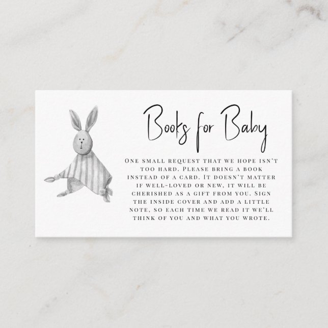Carte D'accompagnement Boîtier de baby shower lapin moderne minimal (Devant)
