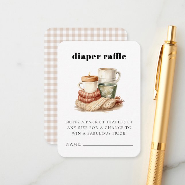 Carte D'accompagnement Boîtier de Baby shower moche hivernal moderne (Devant/Arrière en situation)