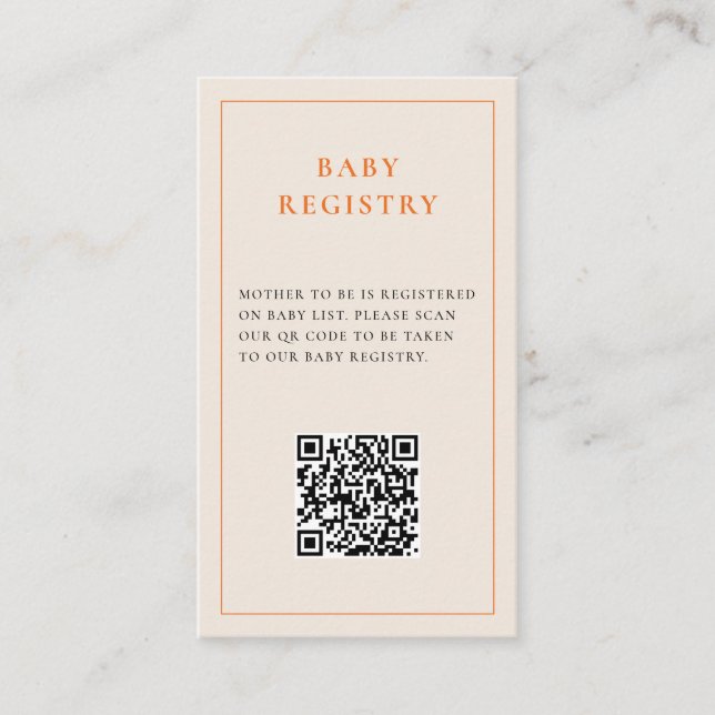 Carte D'accompagnement Boîtier de Baby shower orange Little Cutie Citrus (Devant)