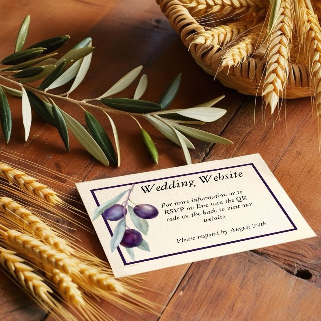 Carte D'accompagnement Boîtier de code QR de l'aquarelle de la branche d' (.)