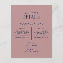 Carte D'accompagnement Boîtier de détails de Mariage de marine de broussa