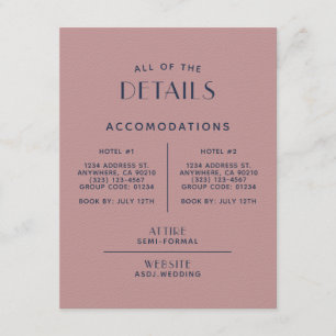 Carte D'accompagnement Boîtier de détails de Mariage de marine de broussa