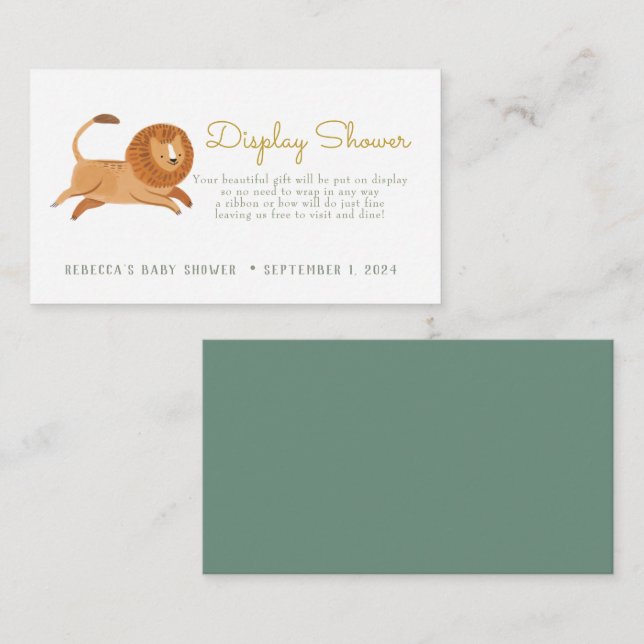 Carte D'accompagnement Boîtier de douche à lion mignon (Devant / Derrière)