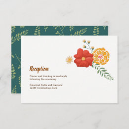 Carte D'accompagnement Boîtier de Mariage de feuillage floral de rennes r