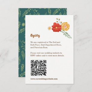 Carte D'accompagnement Boîtier de Mariage de feuillage floral de rennes r