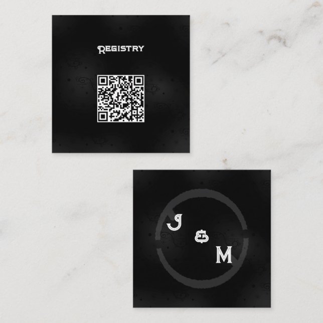 Carte D'accompagnement Boîtier de Mariage de l'Ouest Noir Petit (Devant / Derrière)