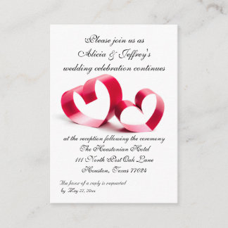 Carte D'accompagnement Boîtier De Mariage Des Coeurs De Ruban