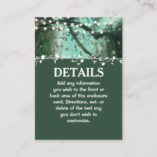 Carte D'accompagnement Boîtier de Mariage rustique avec feux de forêt enc