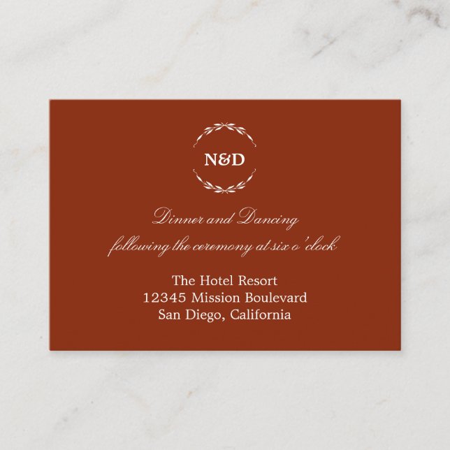 Carte D'accompagnement Boîtier de réception de mariage rouge à couronne s (Devant)