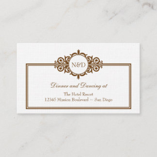 Carte D'accompagnement Boîtier de réception de mariage victorien blanc Br
