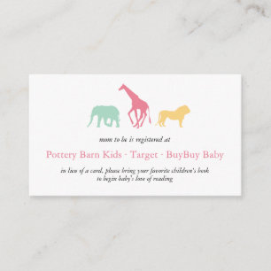 Carte D'accompagnement Boîtier de registre pour bébés animaux Safari simp