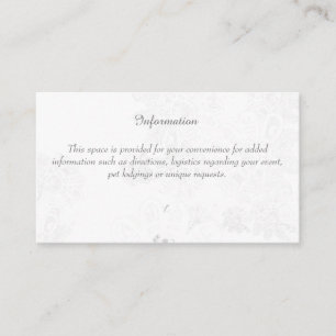 Carte D'accompagnement Boîtier d'information du mariage (avec floral blan