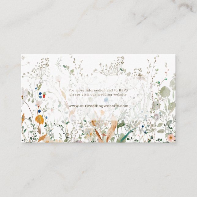 Carte D'accompagnement Boîtier du site web mariage Petite Fleur sauvage R (Devant)