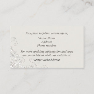 Carte D'accompagnement Boîtier Mariage classique chic ivoire et blanc
