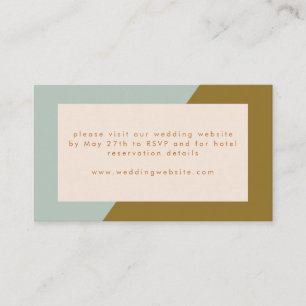 Carte D'accompagnement Boîtier Mariage moderne en couleur bleu olive