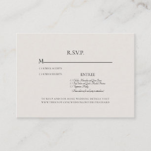 Carte D'accompagnement Boîtier RSVP de mariage neutre